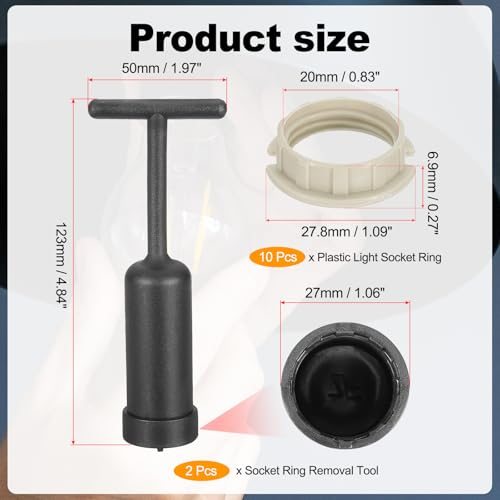 G9 Light Socket Rings Kit, Lamp Shade Holder Adapter 10 Plastic Ring view 2