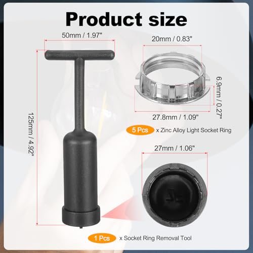 G9 Light Socket Rings Kit Lamp Shade Holder Adapter 125mm, 5 Zinc Alloy view 2