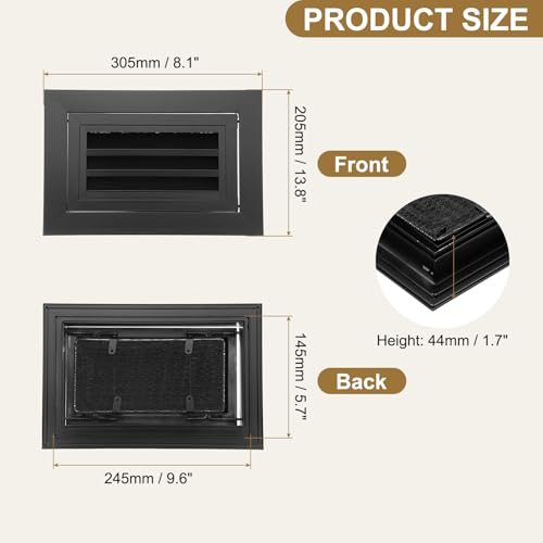 Gable Louver Air Vent w/ Screen Mesh Filter Removable Door view 2