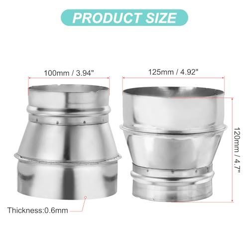 Galvanized Steel Air Ducting Pipe Vent Hose Reducer Increaser Round Dryer view 2