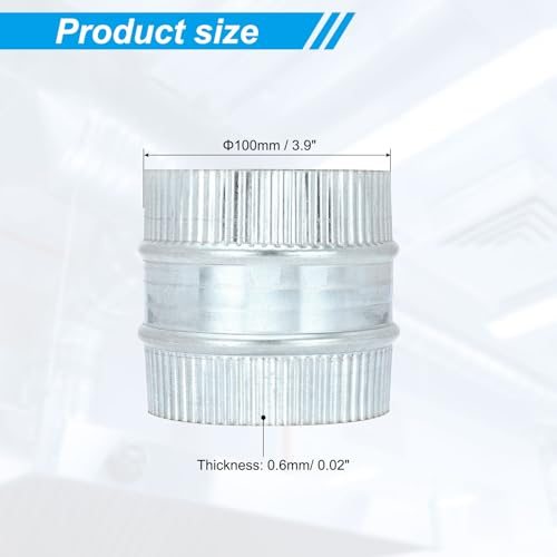 Galvanized Steel Straight Dryer Vent Coupler Flexible Ducting Collar view 2