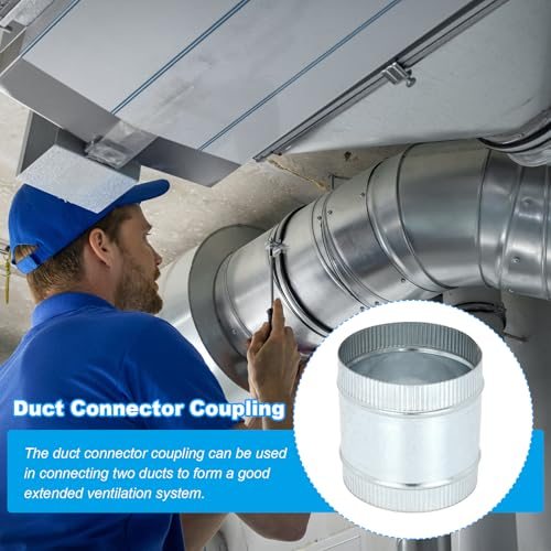 Galvanized Steel Straight Dryer Vent Coupler Flexible Ducting Collar view 4