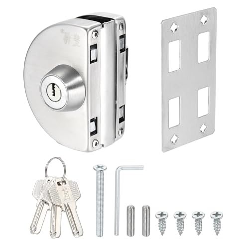 Glass Door Lock, 304 Stainless Steel Frameless — PATIKIL