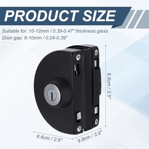 Glass Door Lock, 304 Stainless Steel Frameless view 2