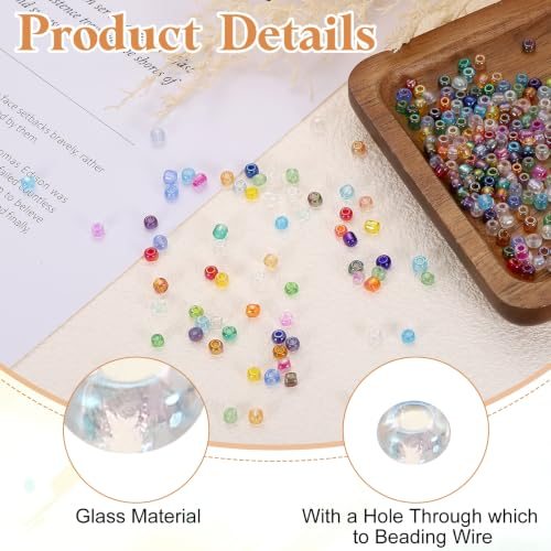 Glass Seed Beads 2mm Loose Beads Iridescent Light Grey 4300Pcs view 3