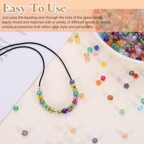 Glass Seed Beads 2mm Loose Beads Iridescent Light Grey 4300Pcs view 5