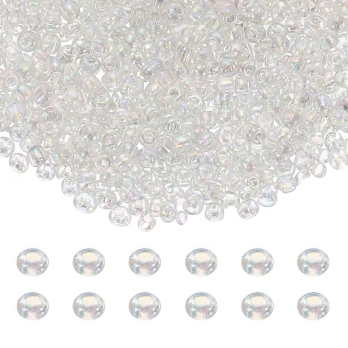 Glass Seed Beads 2mm Loose Beads Iridescent Light Grey 4300Pcs — PATIKIL