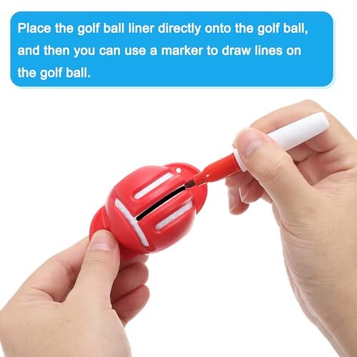 Golf Ball Line Marker Tool, 2 Pack Golf Ball Alignment Marking Tool Golf view 4