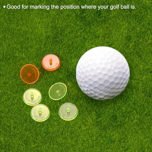 Golf Ball Marker, 50 Pack 24mm Round Transparent Flat Position Mark view 5