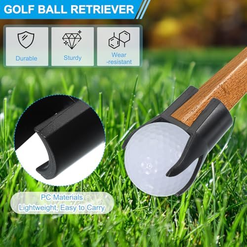 Golf Ball Retriever, 5 Pcs Golf Ball 4-Prong Pick Up Grabber Back Saver view 3