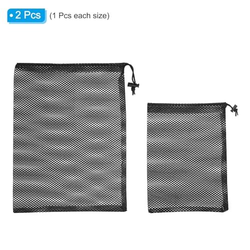 Golf Ball Storage Bag Set, 2 Pack Nylon Drawstring Mesh Storage Pouch view 3