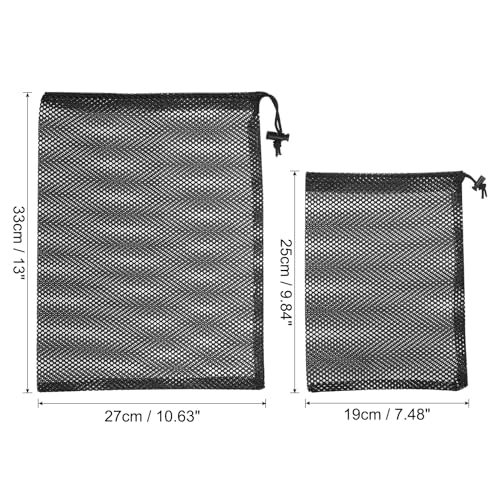 Golf Ball Storage Bag Set, 2 Pack Nylon Drawstring Mesh Storage Pouch view 2