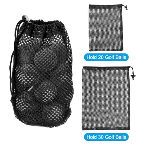 Golf Ball Storage Bag Set, 2 Pack Nylon Drawstring Mesh Storage Pouch view 5