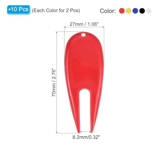 Golf Divot Repair Tool, 10 Pack Plastic Golf Mark Repair Tool Ball Marker view 2