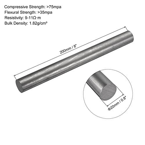Graphite Rod Graphite Stirring Rod Cylinder Stick Carbon Rod 200x20mm view 2