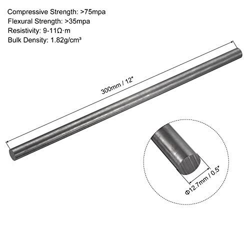 Graphite Rod Graphite Stirring Rod Cylinder Stick Carbon Rod 300x12.7mm view 2