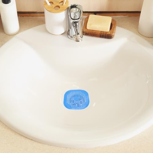 Hair Drain Catcher 5-1/2 Inch, 4 Pcs Silicone Square Drain Protector Hair view 5
