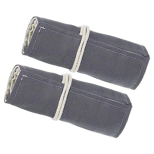 Handmade 36 Slots Roll Up Pencil Case, 2 Pack Canvas Pencil Wrap Pouch — PATIKIL