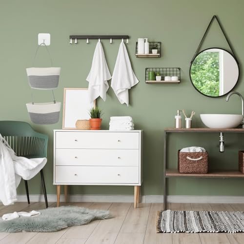 Hanging Basket Over The Door 2-Tier Storage Baskets Organizer Grey view 4