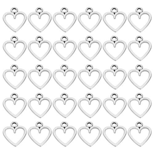 Heart Charm, 100Pcs Mini Heart Circle Pendant Charm Bulk Metal — PATIKIL