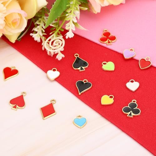 Heart Charm, Heart Bracelet Charm Pendants Small Bulk Resin Alloy Glitters view 4