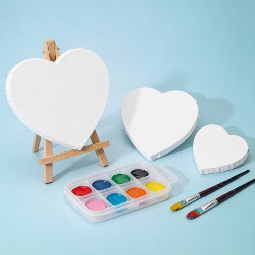 Heart Shape Stretched Board 6"x6" Blank Painting Board view 4