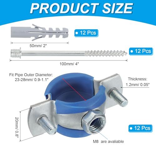Heavy Duty Adjustable Pipe Bracket Clamp Galvanized Iron Wall Ceiling view 2