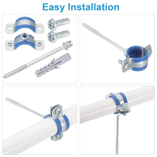 Heavy Duty Adjustable Pipe Bracket Clamp Galvanized Iron Wall Ceiling view 4