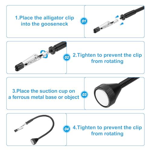 Helping Hands Soldering Clamp, 12.5inch Magnetic Gooseneck Metal Arms view 4