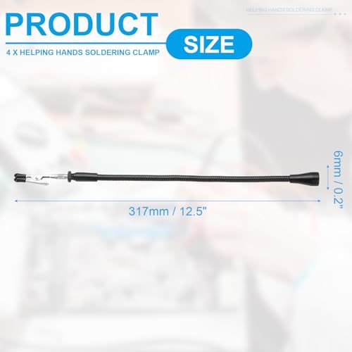 Helping Hands Soldering Clamp, 12.5inch Magnetic Gooseneck Metal Arms view 2