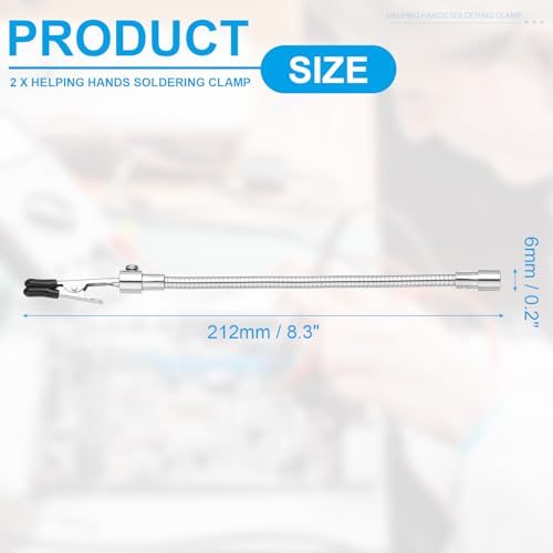 Helping Hands Soldering Clamp, 8.3inch Magnetic Gooseneck Metal Arms view 2