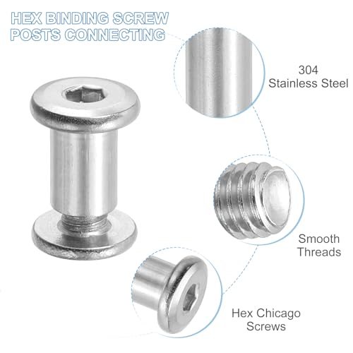 Hex Chicago Screws, Silver view 3