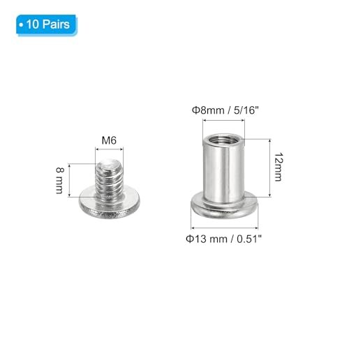 Hex Chicago Screws, Silver view 2