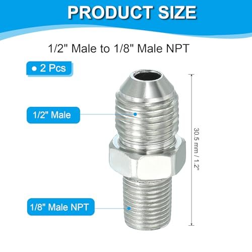 Hex Reducing Nipple Connectors Pipe Adapter, Plated Steel 2Pcs, Pipe view 2