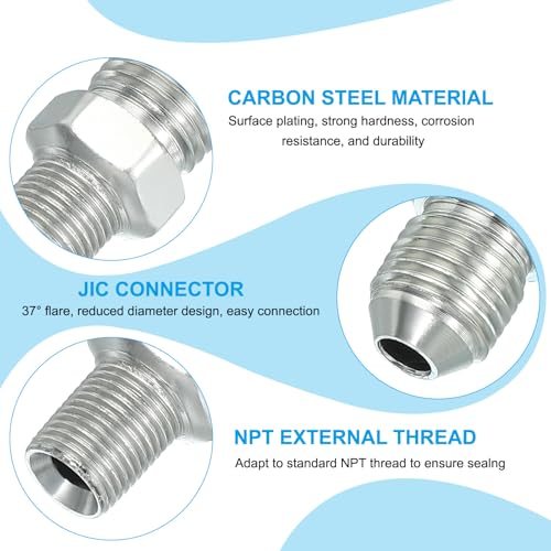 Hex Reducing Nipple Connectors Pipe Adapter, Plated Steel 2Pcs, Pipe view 4
