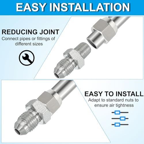 Hex Reducing Nipple Connectors Pipe Adapter, Plated Steel 2Pcs, Pipe view 5