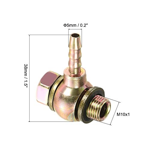 Hose Barb Fitting Elbow 5mm Barbed M10x1 Male Thread, Carbon Steel Pipe view 2