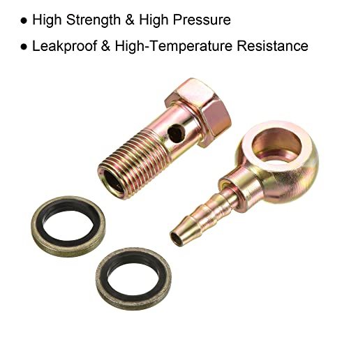 Hose Barb Fitting Elbow 5mm Barbed M10x1 Male Thread, Carbon Steel Pipe view 4