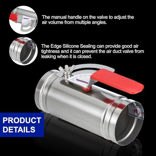 HVAC Duct Manual Volume Backdraft Damper, Airflow Ducting Branch Vent view 3
