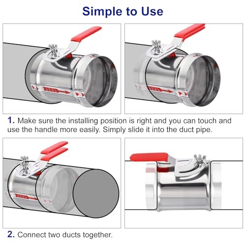 HVAC Duct Manual Volume Backdraft Damper, Airflow Ducting Branch Vent view 5