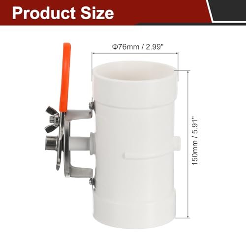 HVAC Duct Manual Volume Damper, PVC, White view 2