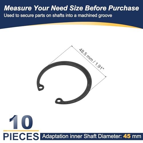 Internal Retaining Rings 45mm C-Clip Snap Ring 65Mn Steel view 2