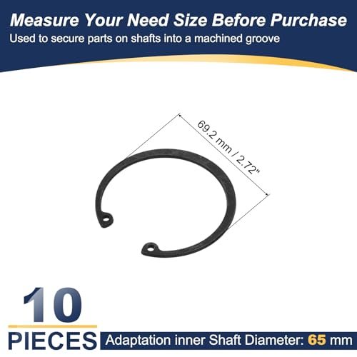 Internal Retaining Rings 65mm C-Clip Snap Ring 65Mn Steel view 2
