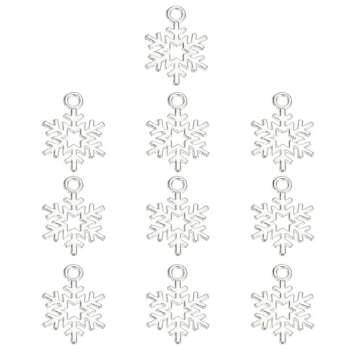 Jewelry Making Charm Bulk, 10 Pcs Alloy Snowflake Pendants DIY — PATIKIL