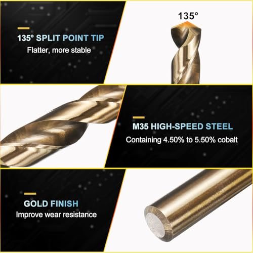 Jobber Straight Shank 135° Gold Finish view 4