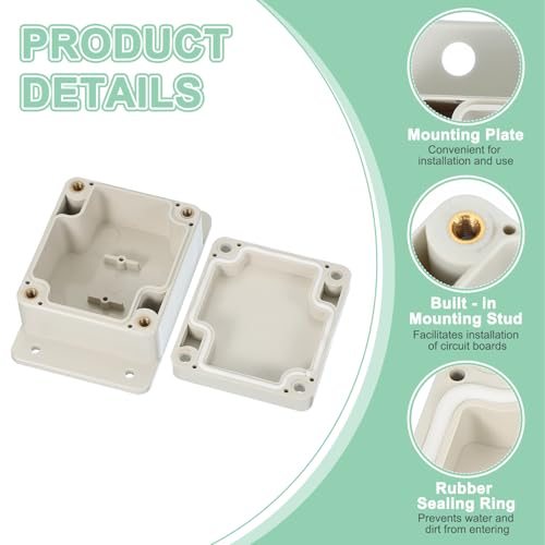 Junction Box Electrical Enclosure Box ABS Plastic 3.52 Inch, Waterproof view 3
