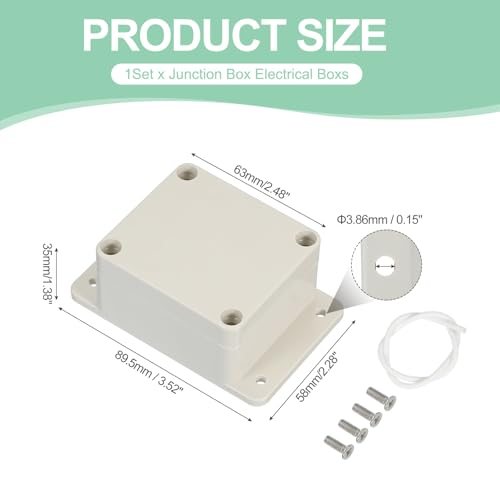 Junction Box Electrical Enclosure Box ABS Plastic 3.52 Inch, Waterproof view 2