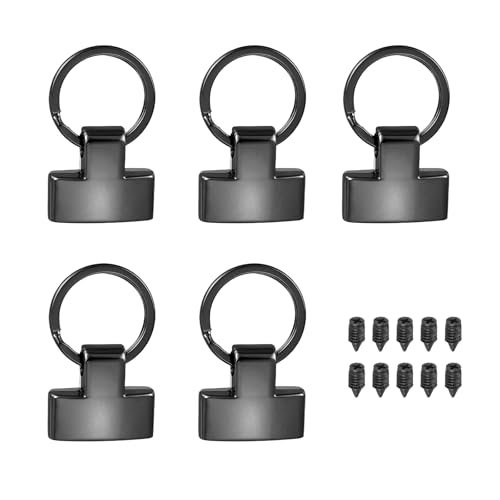 Key Fob Hardware with Split Ring 1" with 2 Screws Light Black, Key — PATIKIL