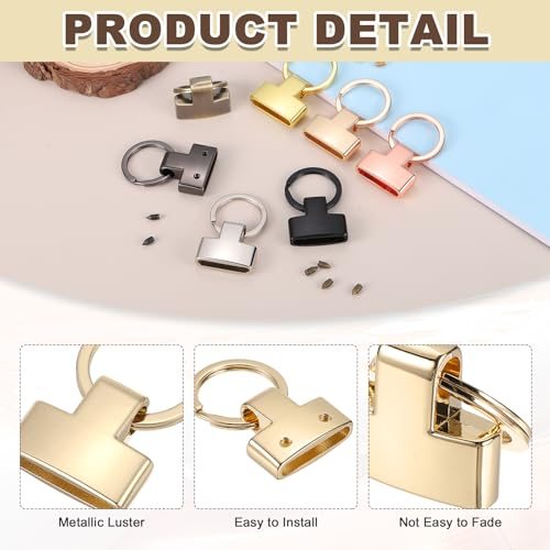 Key Hardware Set for Car Keychain Wristlet Lanyard Leathercraft view 3