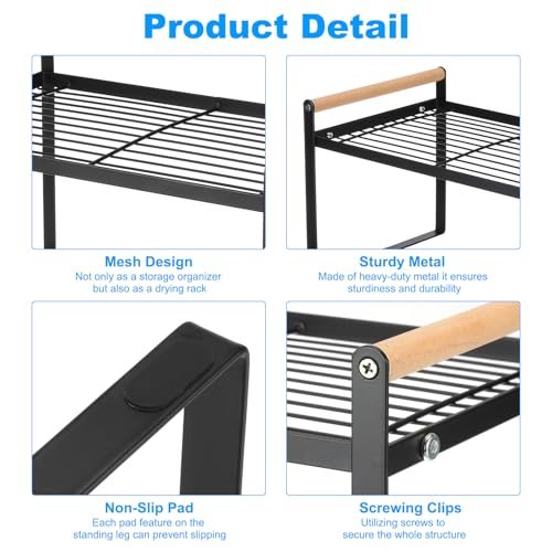 Kitchen Cabinet Organizer Shelves, 2 Pack Stackable Cabinet Shelves view 4